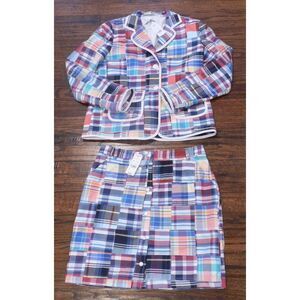 Brooks Brothers Plaid Preppy Patchwork Skirt Blazer Suit Set Girls Size 14 NWT